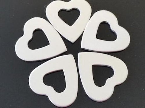 Pewter Heart Washers Stamping Blanks