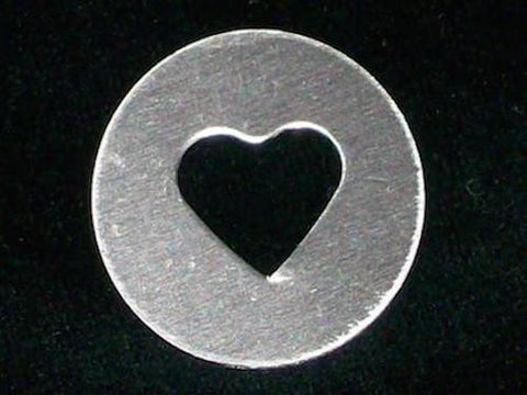 Sterling Silver Heart Discs Stamping Blanks