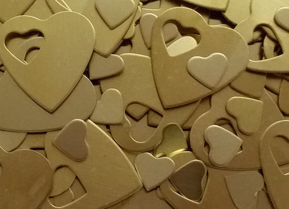 Brass Heart Pendant Stamping Blanks - Main Image