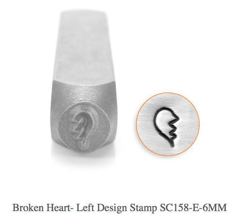 Broken Heart-Left Design Stamp, 6MM