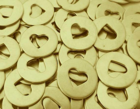 Brass Heart Discs Stamping Blanks