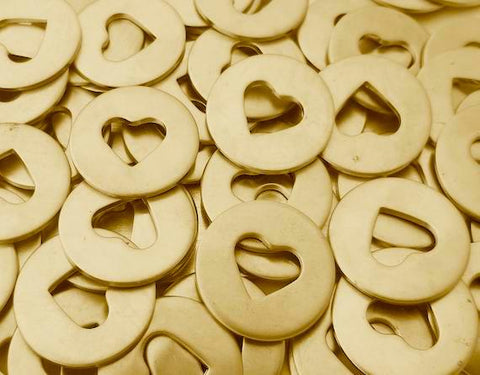 Bronze Heart Discs Stamping Blanks