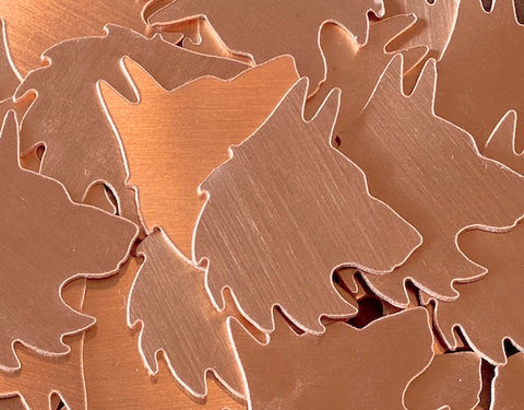 Copper Wolf Head Stamping Blanks