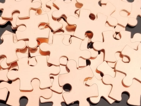 Copper Puzzle Pieces, 4-sided Stamping Blanks