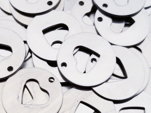 Stainless Heart Discs Stamping Blanks