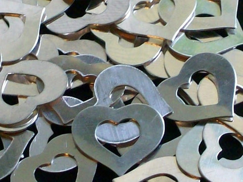 Sterling Silver Heart Washer Stamping Blank