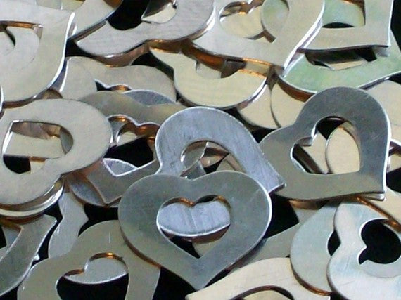Sterling Silver Heart Washer Stamping Blanks