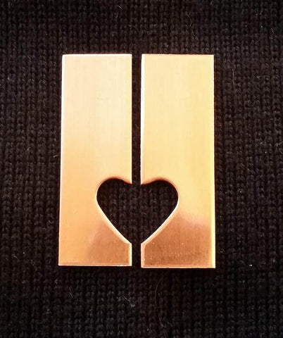 Brass Half Heart Tags Stamping Blanks