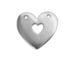 Pewter Cast Heart w/ Heart Cut Out Stamping Blanks, IA