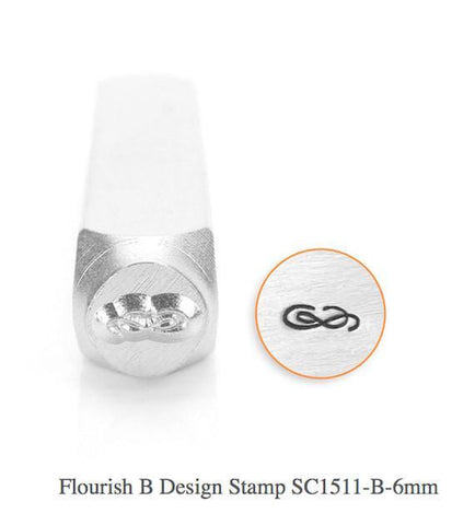 Flourish B Design Stamp, 6MM