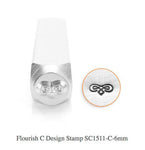Flourish C Design Stamp, 6MM