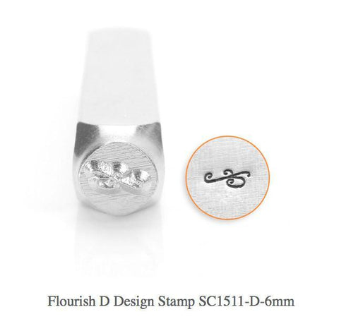 Flourish D Design Stamp, 6MM