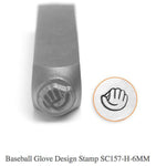 Baseball Glove Design Stamp, 6MM
