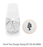 Swirl Tree Design Stamp, 6MM