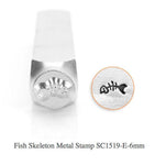 Fish Skeleton Design Stamp, 6MM