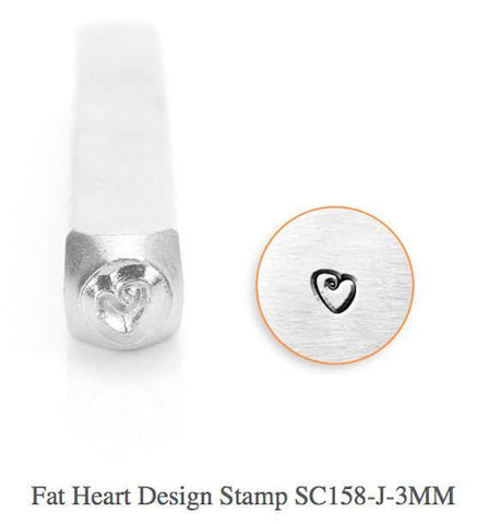 Fat Heart Design Stamp, 3MM